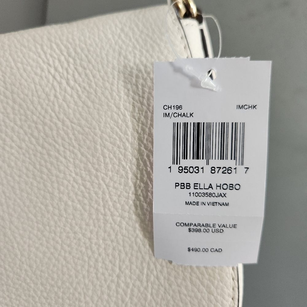 Coach CH196 Ella Hobo Leather Shoulder Crossbody Gold/Chalk - Picture 4 of 12